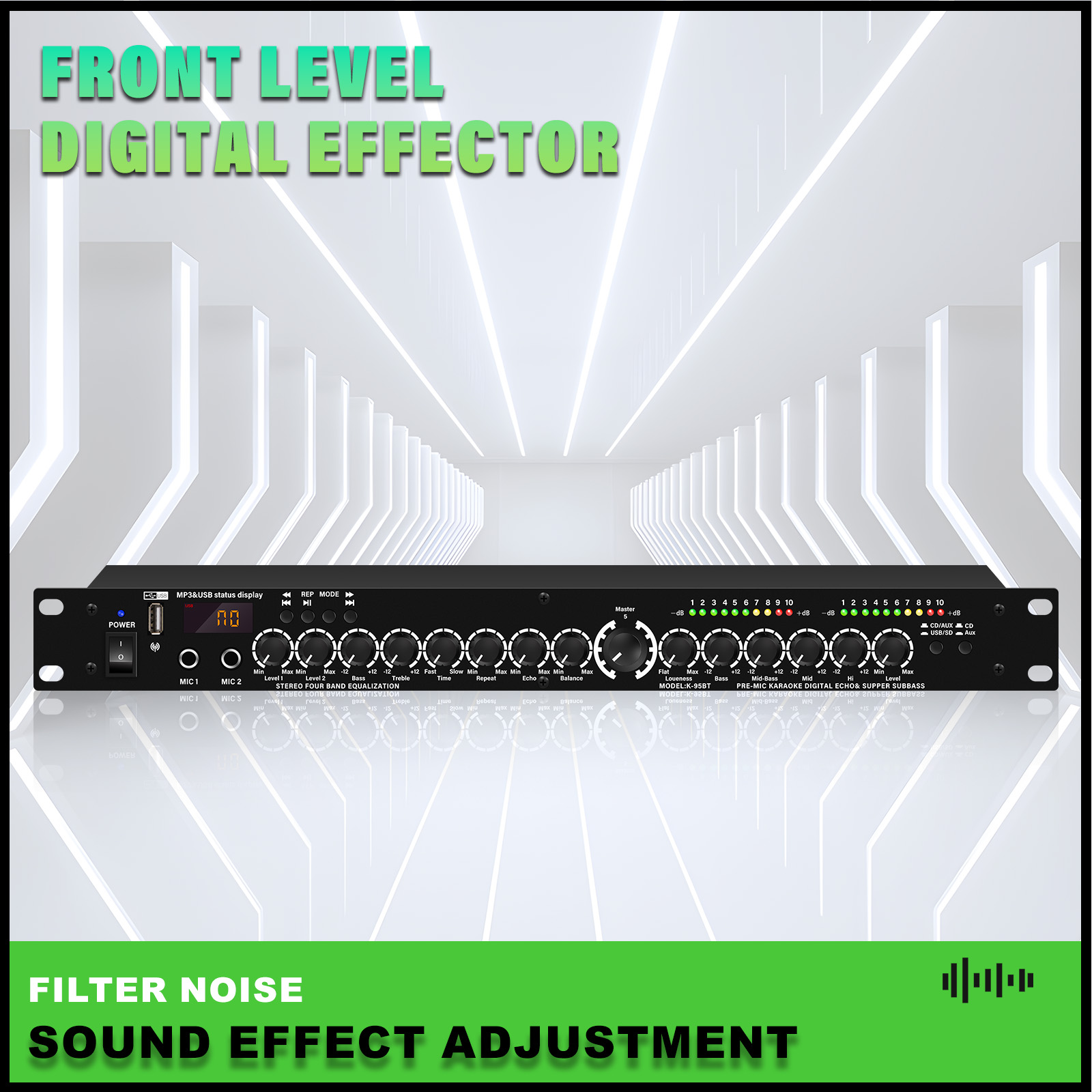 Audio Music Equalizer - Stage Performance Display Digital Effects Equalizer