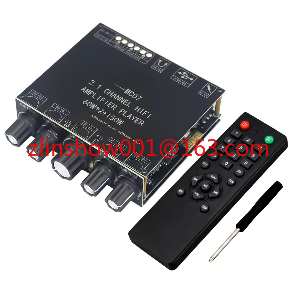 Audio Music Equalizer - 2*60W+150W Subwoofer Bluetooth 5.3 Power Amplifier