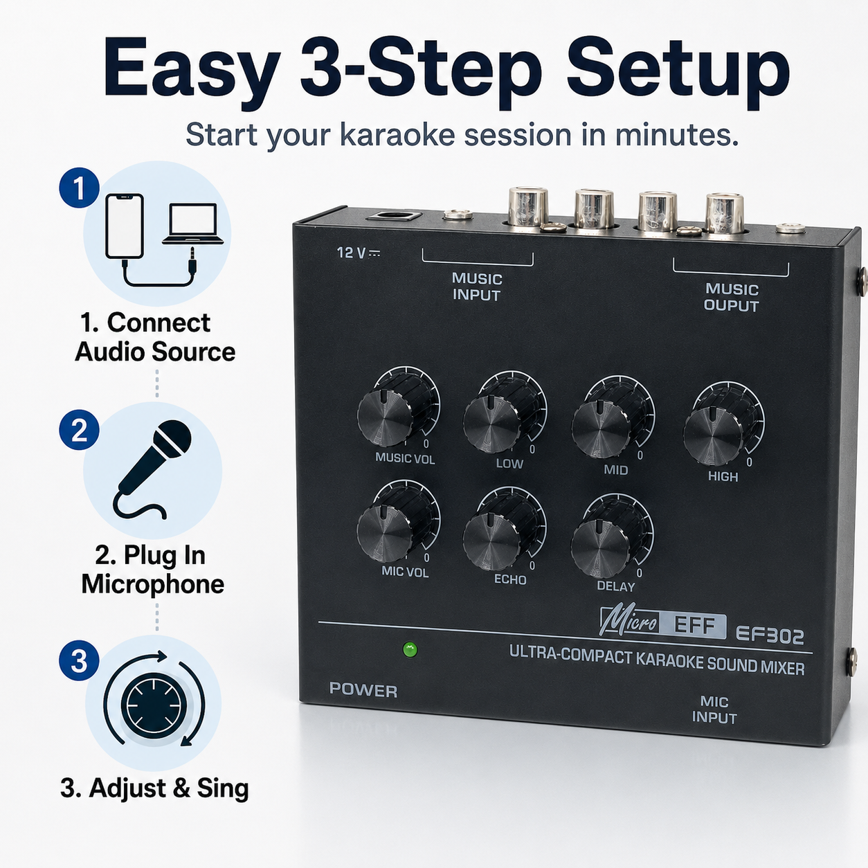 Mini Karaoke Audio Mixer EF302 - Mix Audio Music incelemesi ve fiyatı
