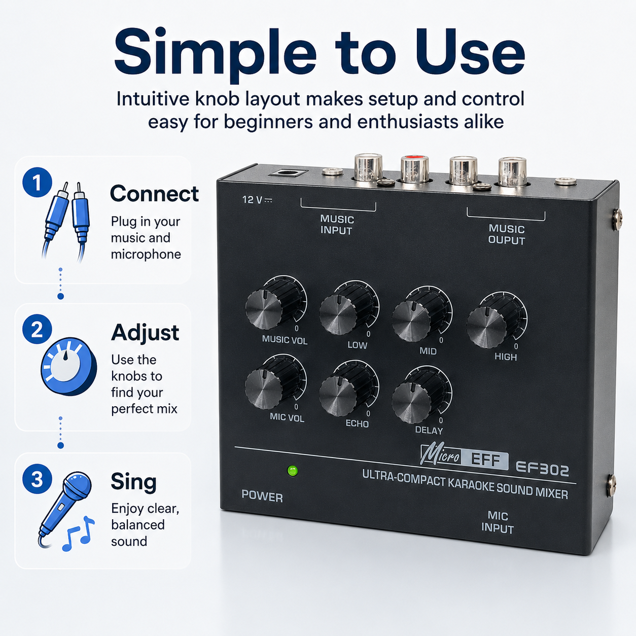 Mini Karaoke Audio Mixer EF302 - Mix Audio Music incelemesi ve fiyatı