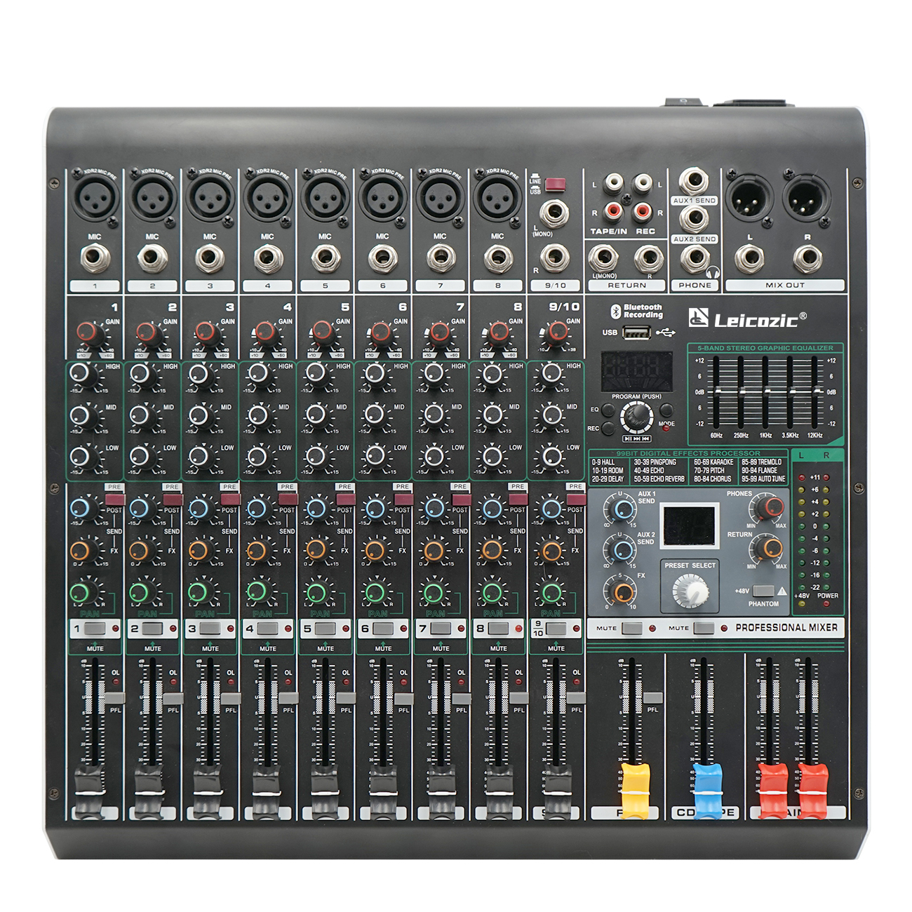 Leicozic Mixing Console MX802  - Audio Music Equalizer incelemesi ve fiyatı